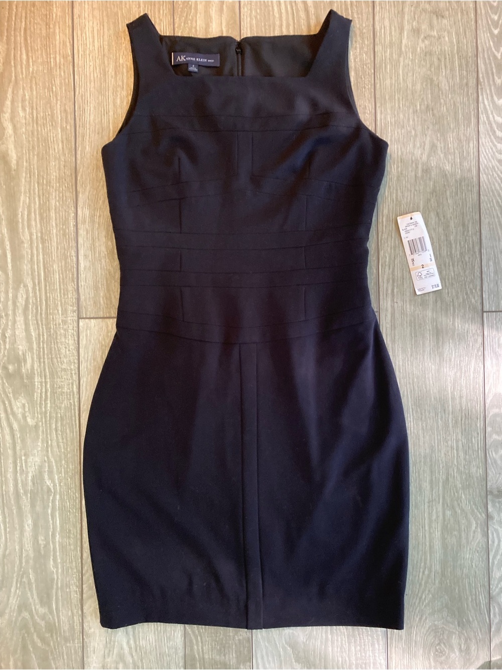 Anne Klein Black Square-Neck Sheath Dress NWT